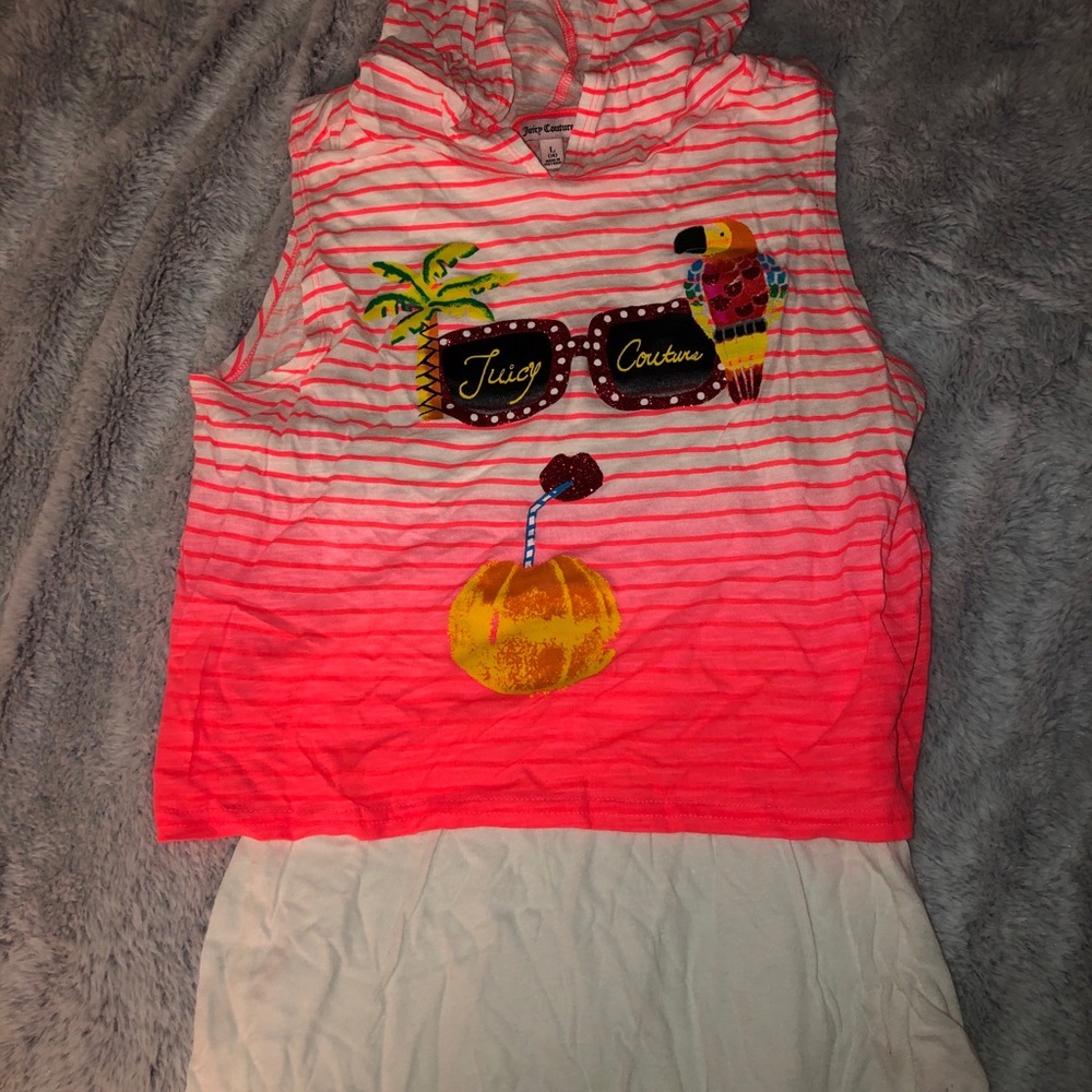 Juicy Couture girls hooded tank top size L